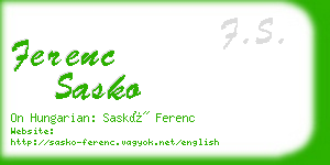 ferenc sasko business card